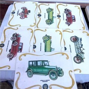 Oldsmobile vintage car place setting mats dining table or art